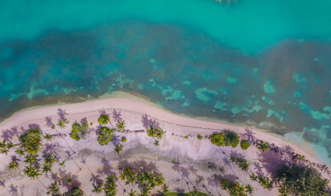 Scenic view of a tropical beach in Puerto Rico